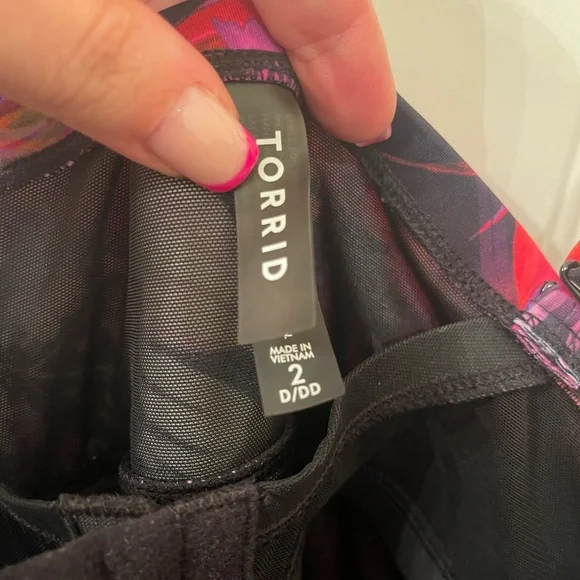 Torrid Pink and Purple Floral Swimsuit with Matching Kimono (Size 2 - 16/18) - Picture 5 of 13